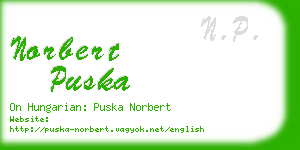 norbert puska business card